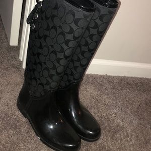 Coach black rain boots!